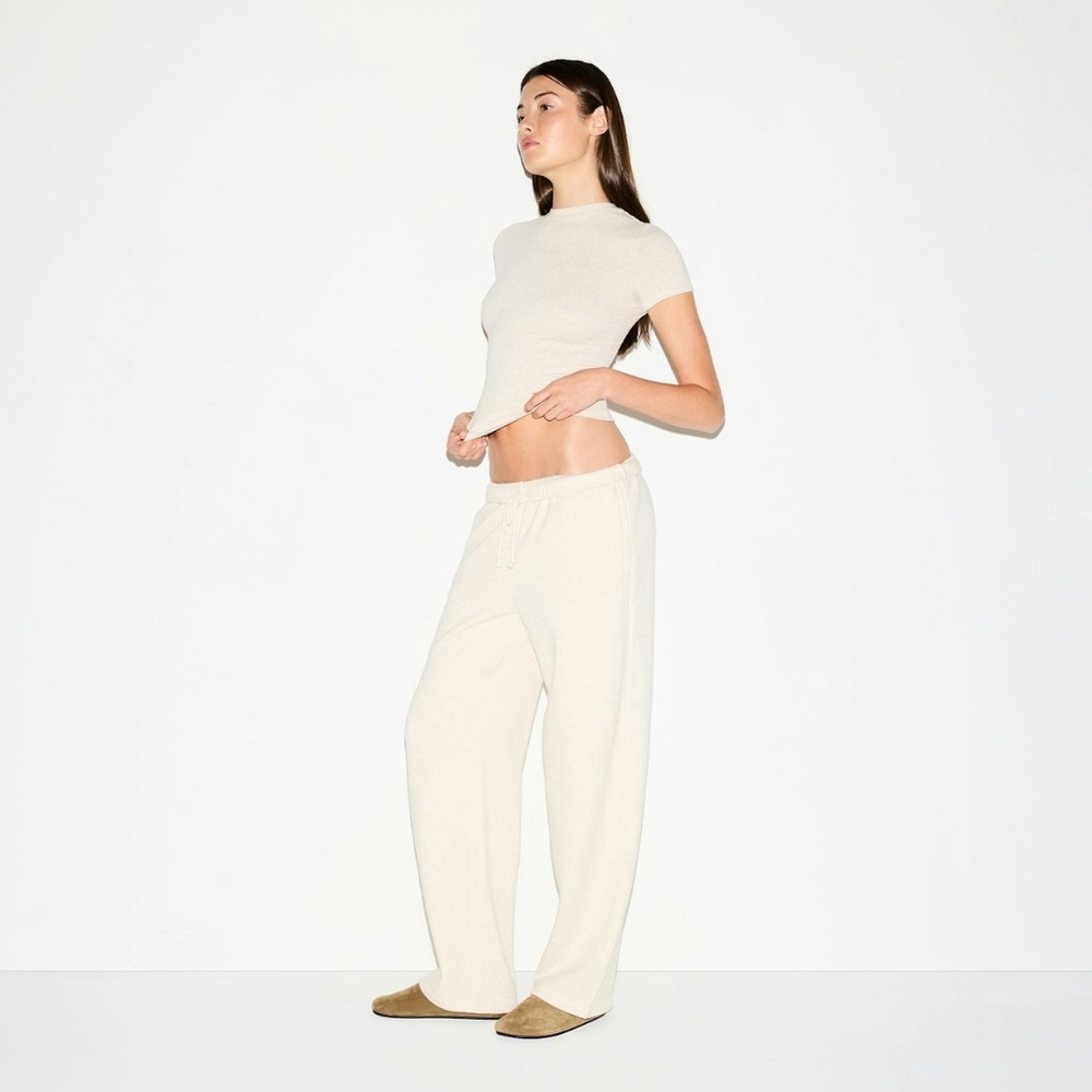 NWT SKIMS Cotton Fleece Classic Straight Leg Pant